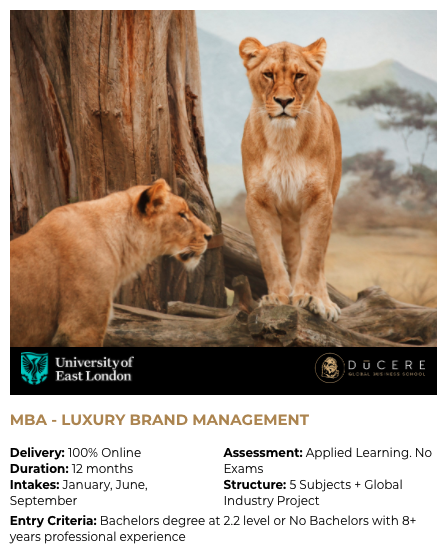 The MBA, Luxury Brand Management from Du...
