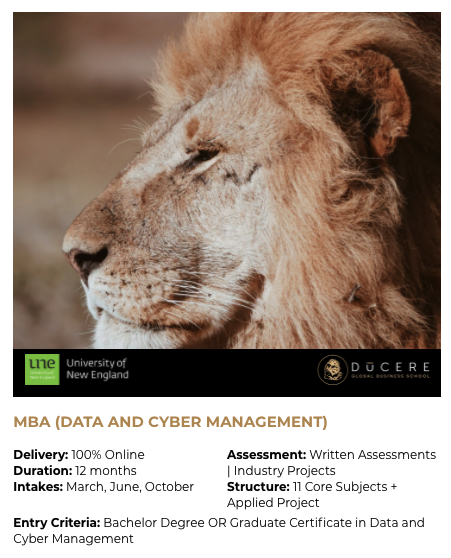 MBA (DATA AND CYBER MANAGEMENT) by Ducer...