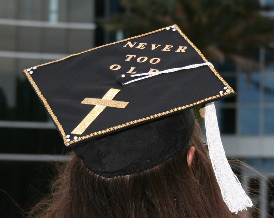 Never too old graduation cap